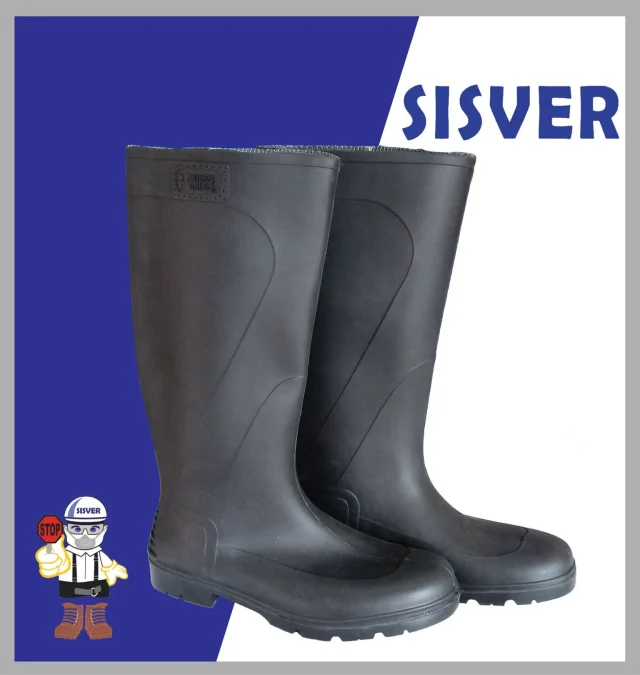 Bota de Hule Negra SCasquillo